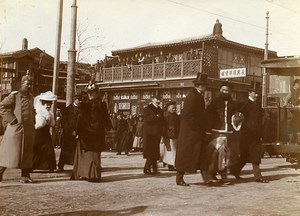 Chine Tianjin Tien-Tsin le Consul de France inaugurant le Pont Autrichien ancienne Photo 1906