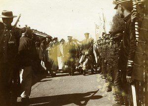 Chine Tianjin Tien-Tsin Scene de gare Foule ancienne Photo 1906