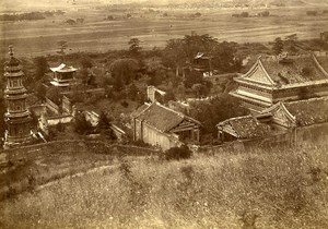 Chine Pékin Beijing Pagode Colline de la Fontaine de Jade? Ancienne Photo 1906