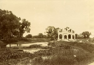 Chine Pékin Beijing Jardins du Palais d'Ete Lac et Ruines ancienne Photo 1906