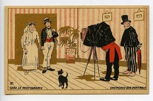 France Chocolat Tunisien Advertising Chromo At the Photographer 1890