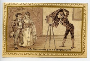 France Confiserie Delhaize Chromo Publicitaire Photographe Couple 1890
