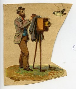 France Decoupi Chromo Photographe et Oiseau 1890