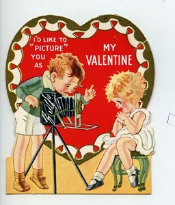 USA My Valentine Enfants Chromo Publicitaire Photographe 1940