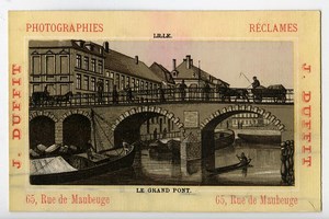 France Lille Grand Pont Advertising Chromo Photographer J Duffit 1890