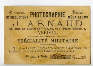 France Verdun Chromo Publicitaire Chasseur Photographe J Arnaud 1890