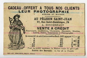 France Paris Au Pelerin Saint Jean Chromo Publicitaire Photographe 1890