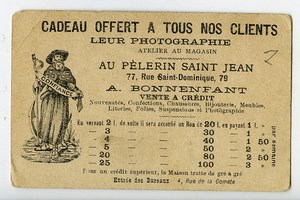 France Paris Au Pelerin Saint Jean Mariage Chromo Publicitaire Photographe 1890