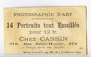 France Paris Chromo Publicitaire Portraits Emailles Photographe Leon Cassin 1890