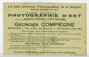 France Oise Noyon Postcard Photographer Georges Compiegne 1900