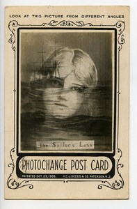 USA Carte Postale Hologramme Sailor's Lass Photochange HC J Deeks 1906