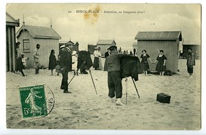 France Berck Plage Cabines Carte Postale Photographes au Travail 1900