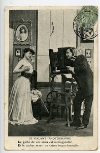 France Risque Postcard the Gallant Photographer Erotica 1900