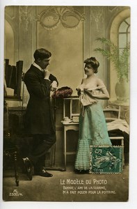 France Carte Postale Photo le Modele du Photographe Fantaisie Erotique 1900