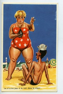 France Carte Postale Humoristique Photographe a la Plage Erreirac 1950