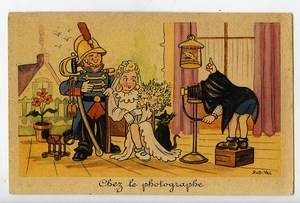 France Carte Postale Humoristique Chez le Photographe de Rob Vel 1920