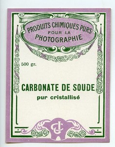 France Paris Etiquette Carbonate de Soude Produits Photographique Photo CJ 1900