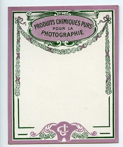 France Etiquette vierge Produits Photographique Photo CJ 1900