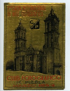 Mexico Puebla Label of First International Exhibition Photographic Arts 1954