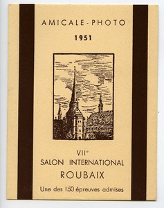 France Roubaix Etiquette VIIe Salon Photographique International 1951