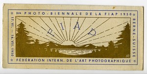 Switzerland Bern Label First International Photo Exhibition FIAP 1950