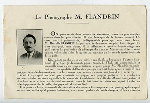 Maroc Carte publicitaire du Photographe Marcelin Flandrin par El Fquih 1930