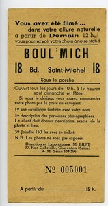 France Paris Carton Publicitaire Photographie Boul'Mich 1930