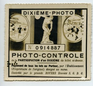 France Billet de Loterie Lottery Ticket Photo Contrôle Rovers 1930