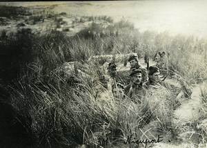 Belgium Nieuport Nieuwpoort Soldiers hidden Dunes Camouflage WWI Old Photo 1918