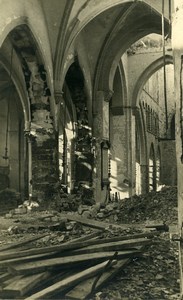 Belgium Tournai Church Ruins WWII War Disaster Old Photo 1945