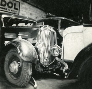 France Memories of a Tow Truck Car Wreck Accident Old Photo 1935