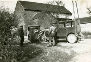 France Memories of a Tow Truck 2 Cars Wreck Accident Old Photo 1935