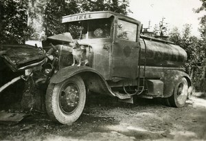 France Memories of a Tow Truck Shell Truck Accident Old Photo 1935