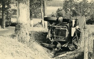 France Memories of a Tow Truck Van Accident Rollover Old Photo 1935