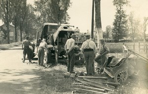 France Memories of a Tow Truck Car Wreck Accident Old Photo 1935