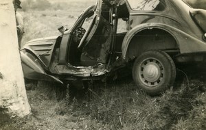 France Memories of Tow Truck Car Wreck Accident Peugeot 402 Old Photo 1935