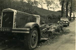 France Memories of a Tow Truck Berliet Lorry Wreck Accident Old Photo 1935