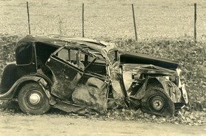 France Memories of a Tow Truck Car Wreck Accident Old Photo 1935