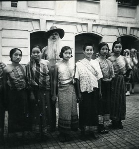 Vietnam Saigon Tonkenese Women Bearded Man Old Modern-Photo 1935