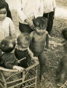 Vietnam Saigon Street Scene Babies & Children Boys & Girls? Old Photo 1935