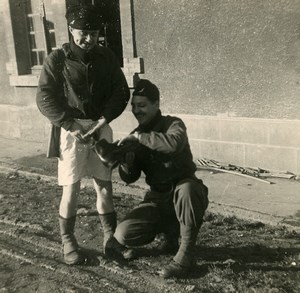 France BA 121 Nancy-Essey Military Service Men Goofing around Photo 1958