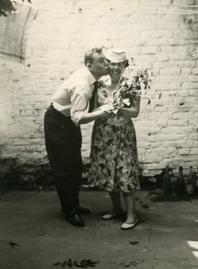 France Lille Silly Man Kissing Woman Old Photo 1960