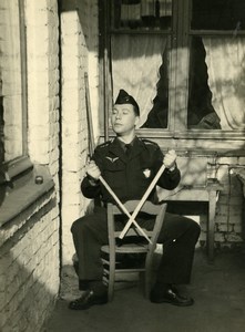 France Lille Man in Uniform goofing around Old Photo 1960