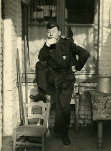 France Lille Man in Uniform goofing around Old Photo 1960