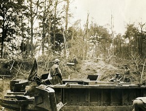 France WWI Monthiers German Defence Lines Armored Gun Mount? Old Photo 1918