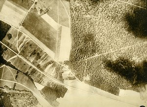 France WWI Monthiers Bataille de Chateau Thierry Battle Old Aerial Photo 1918