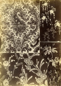 French Albumen Photograph of Antique Fabric Armand Guerinet circa 1880 #18