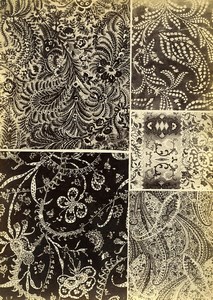 French Albumen Photograph of Antique Fabric Armand Guerinet circa 1880 #17