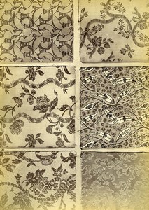 French Albumen Photograph of Antique Fabric Armand Guerinet circa 1880 #10