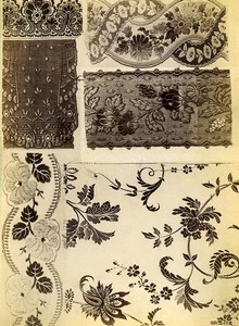 French Albumen Photograph of Antique Fabric Armand Guerinet circa 1880 #1
